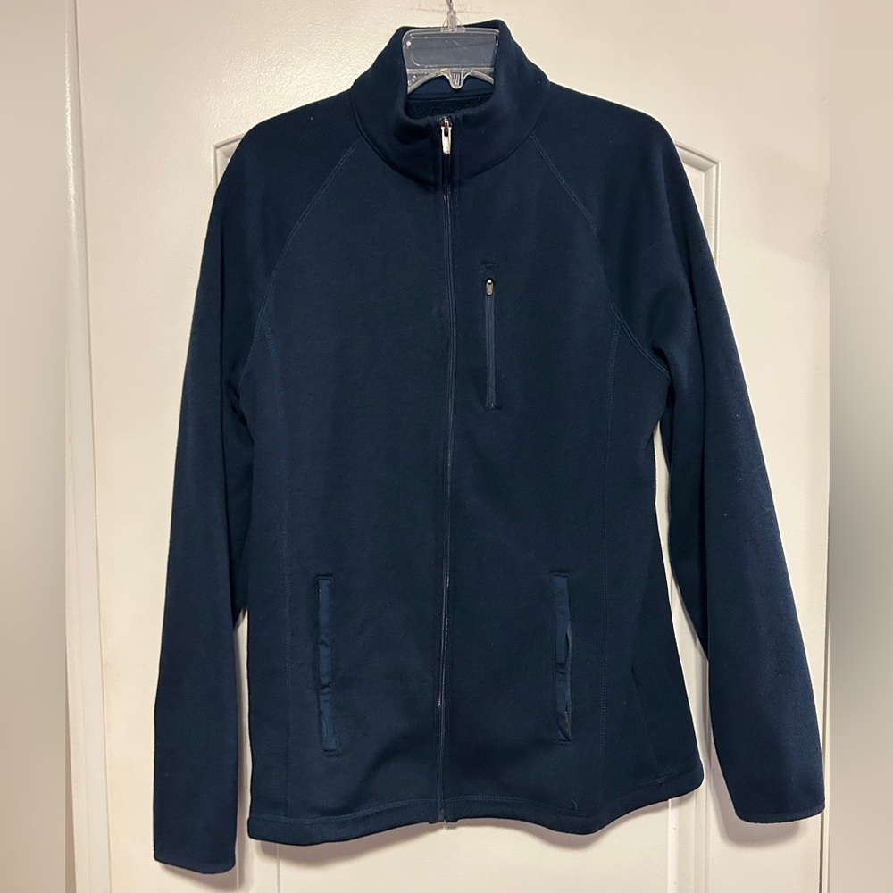 Navy Full-Zip Knit Fleece - Men’s M